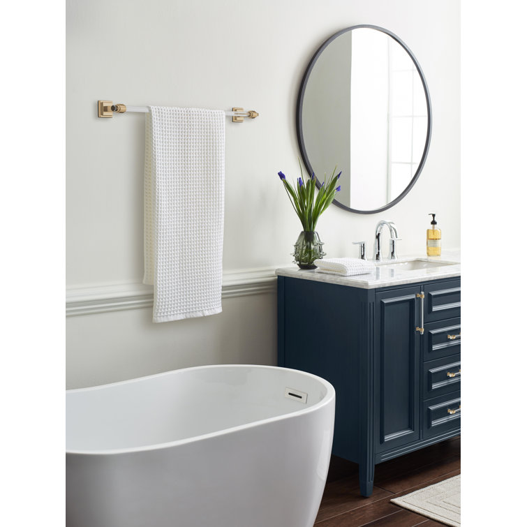 24-Inch Clear and Champagne Bronze Wall Mounted Towel Bar
