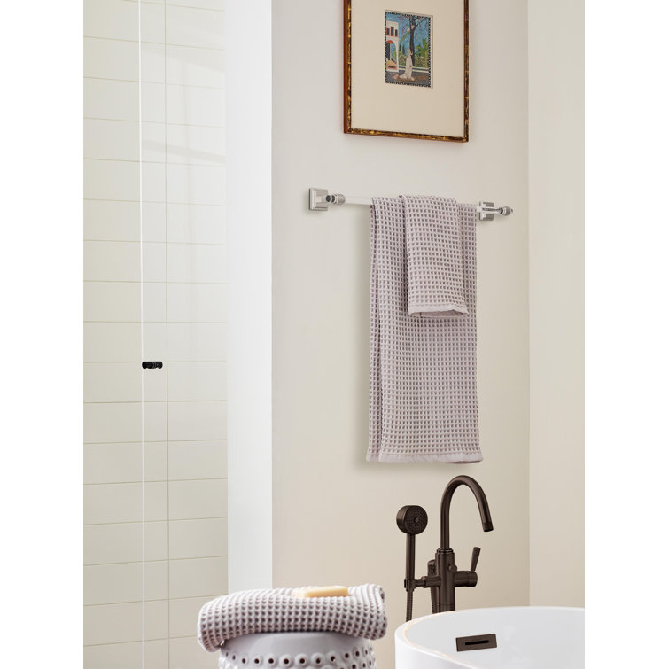Glacio 24-Inch Clear and Brushed Nickel Wall Mounted Towel Bar