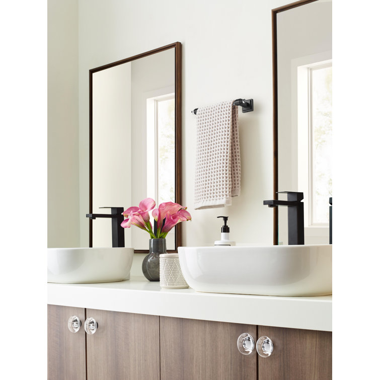 Glacio 8 Inch Clear and Matte Black Wall Mounted Towel Bar