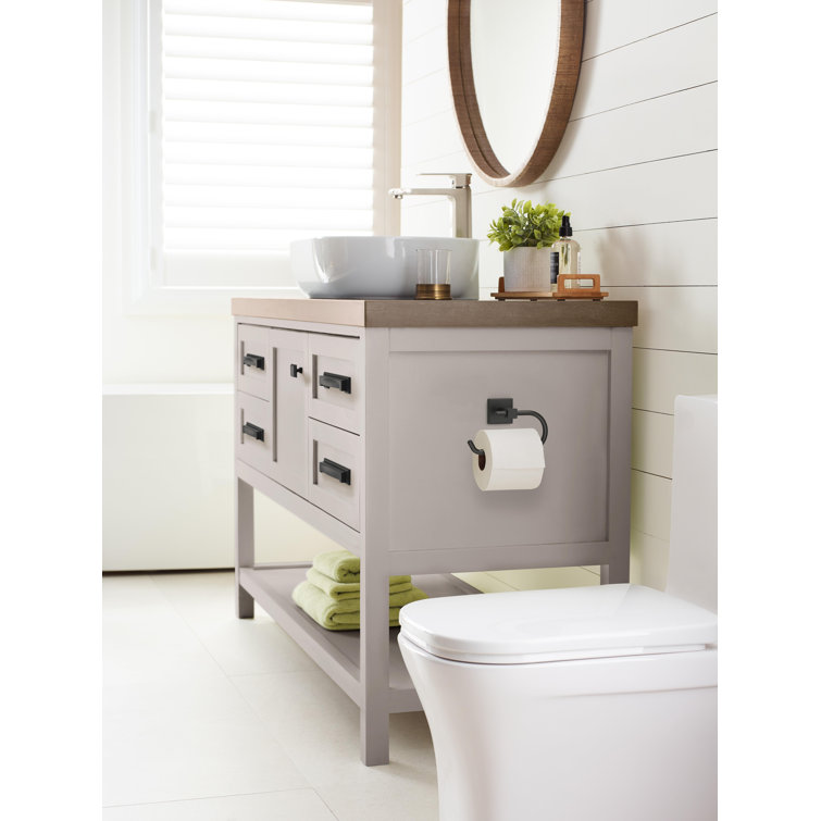 Matte Black Single Post Wall Mount Toilet Paper Holder