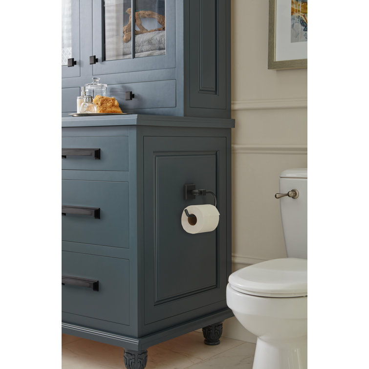 Matte Black Single Post Wall Mount Toilet Paper Holder