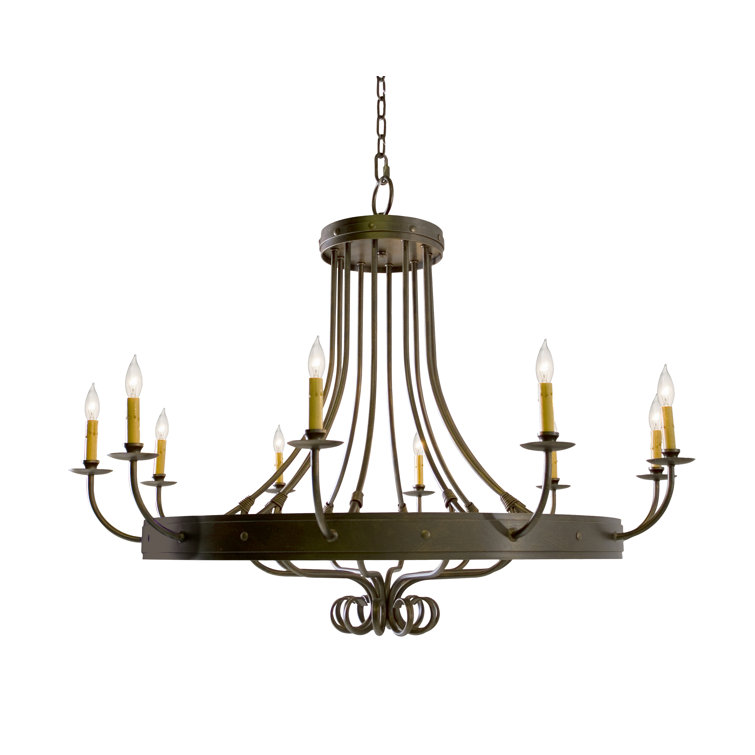 Silvana French Bronze 10-Light Empire Chandelier with Faux Candlelights