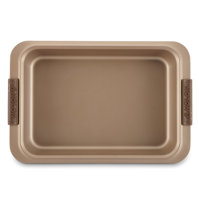 Bronze Nonstick Rectangular Cake Pan with Clear Lid