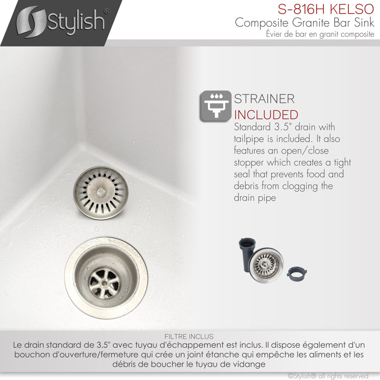 White Composite Granite Single Bowl Drop-in Kitchen Sink