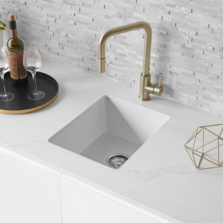 White Composite Granite Single Bowl Drop-in Kitchen Sink