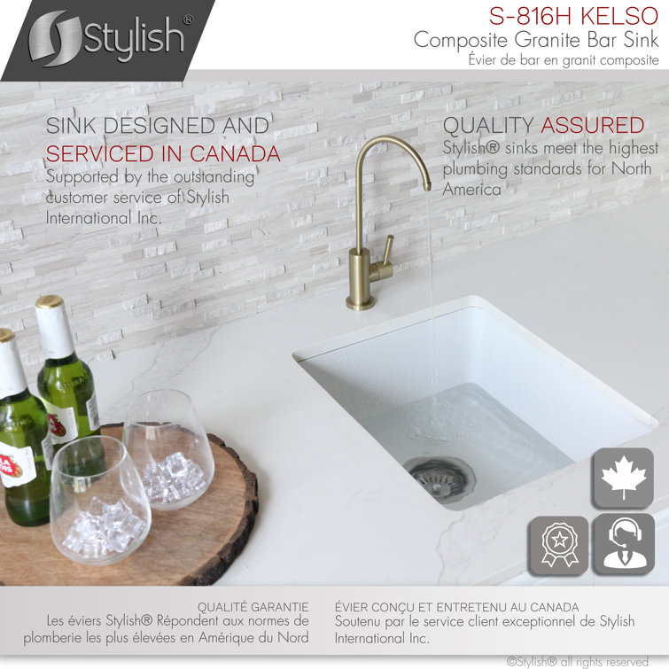 White Composite Granite Single Bowl Drop-in Kitchen Sink