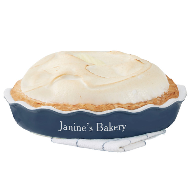 Deep Navy and White Ceramic Nonstick Pie Dish