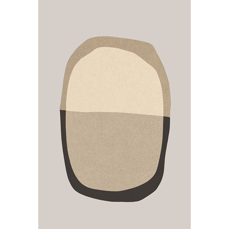 Outward Abstract Beige and Black Framed Print