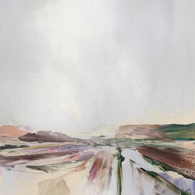 Large Coastal Landscape Canvas Painting in Pastel Hues