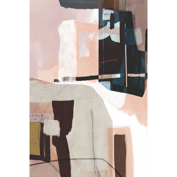Large Abstract Matte Canvas with White Maple Frame