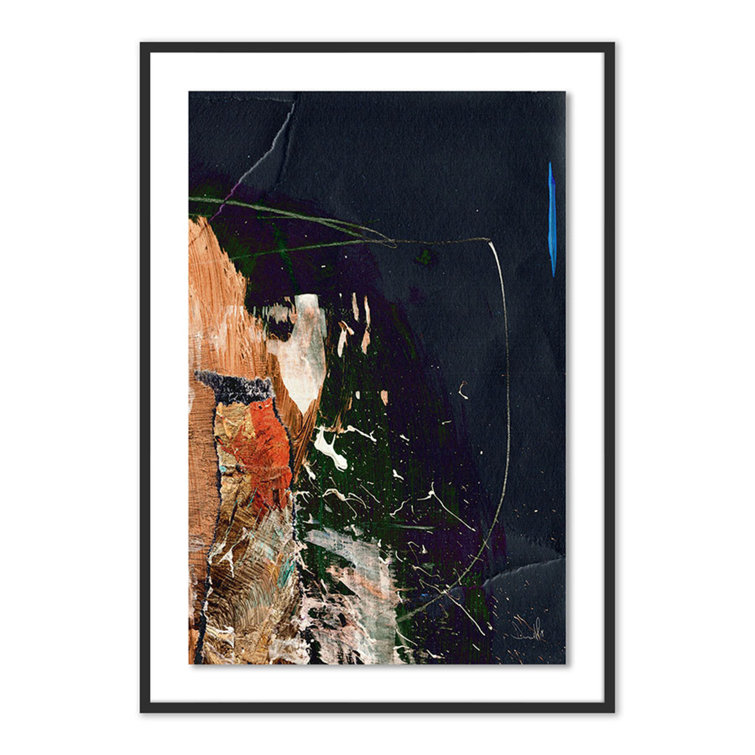 Natural Maple Framed Abstract Matte Canvas Art 48" x 36"