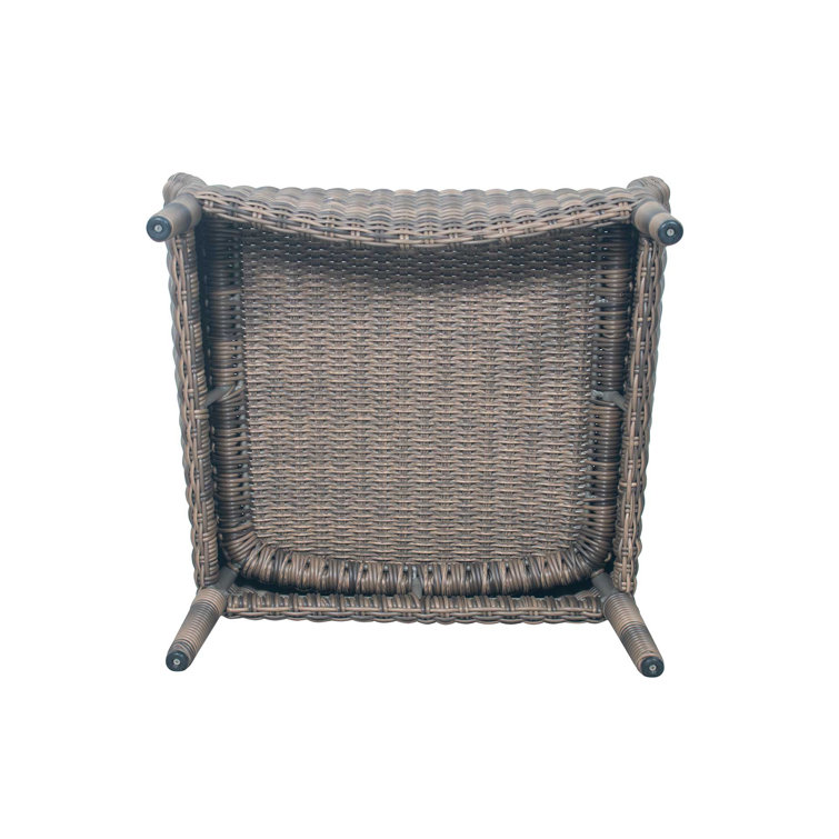 Sea Wattle Brown Wicker Outdoor Lounge Chair with Cushions
