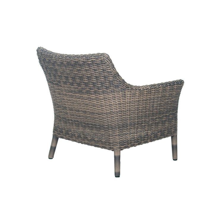 Sea Wattle Brown Wicker Outdoor Lounge Chair with Cushions