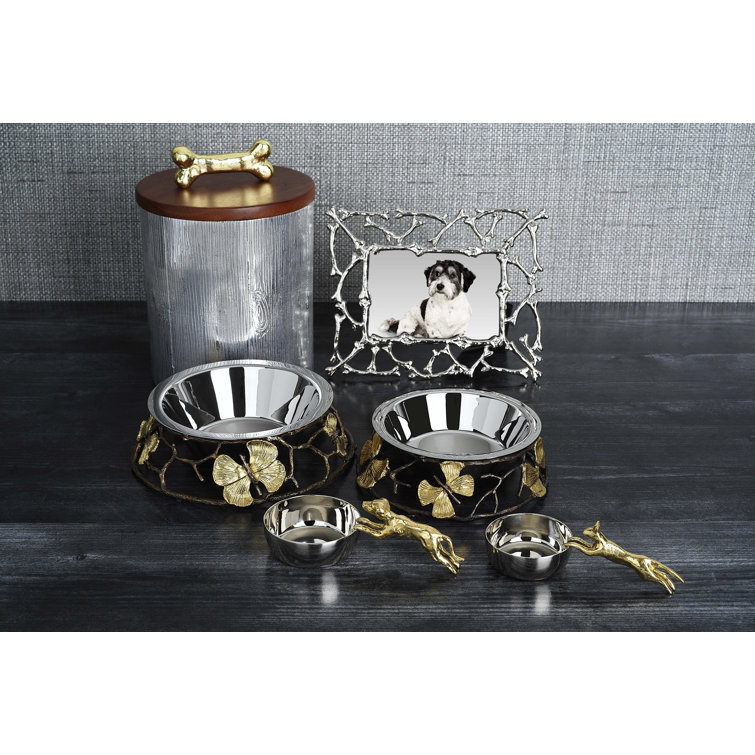 Silver and Gold Dog Bone Kitchen Canister