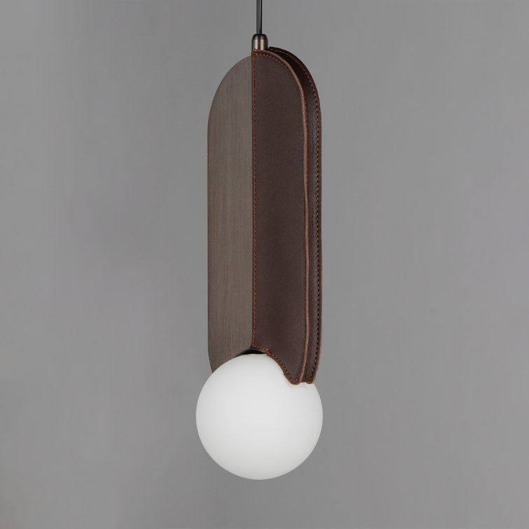 Bronze and Glass Mini Pendant with LED Globe