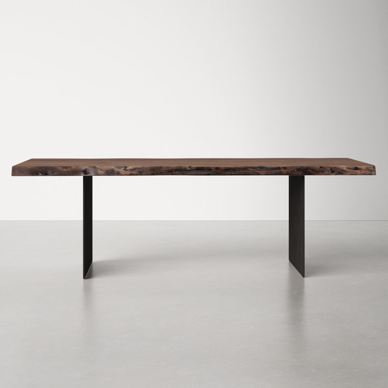 Roberto 94'' Brown Acacia Wood Dining Table with Iron Base