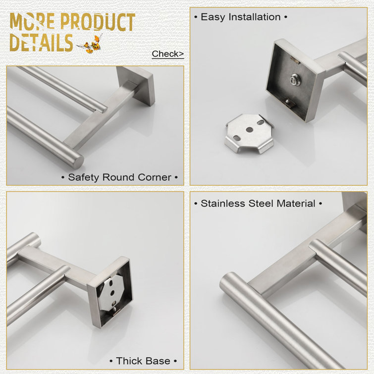20'' Brushed Nickel Double Wall Mounted Towel Bar