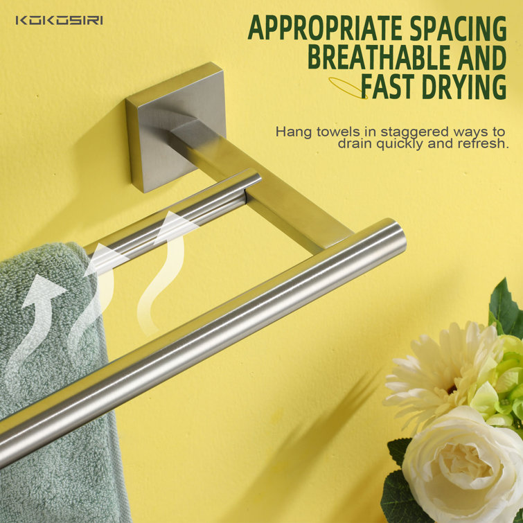 20'' Brushed Nickel Double Wall Mounted Towel Bar