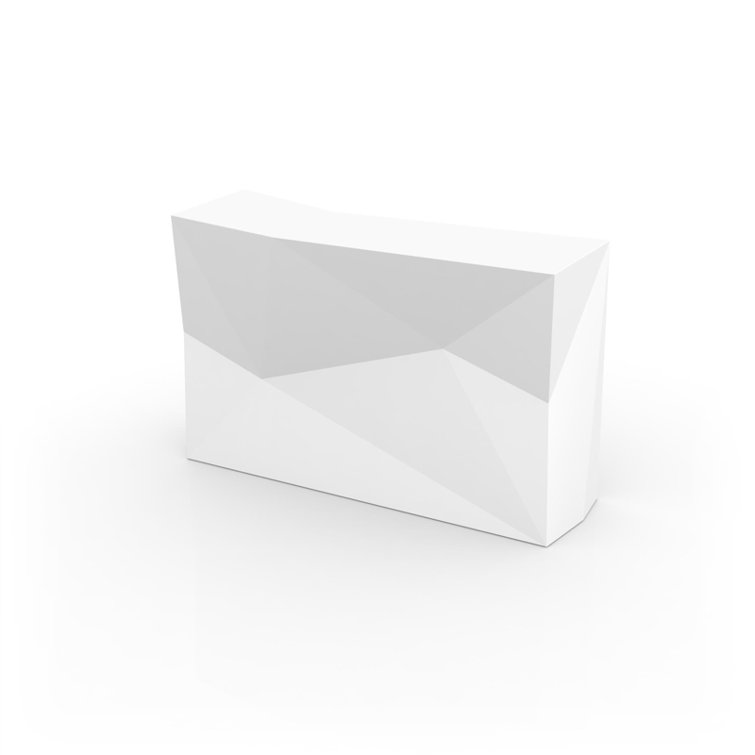 White Geometric Plastic Outdoor UV Resistant Bar Counter