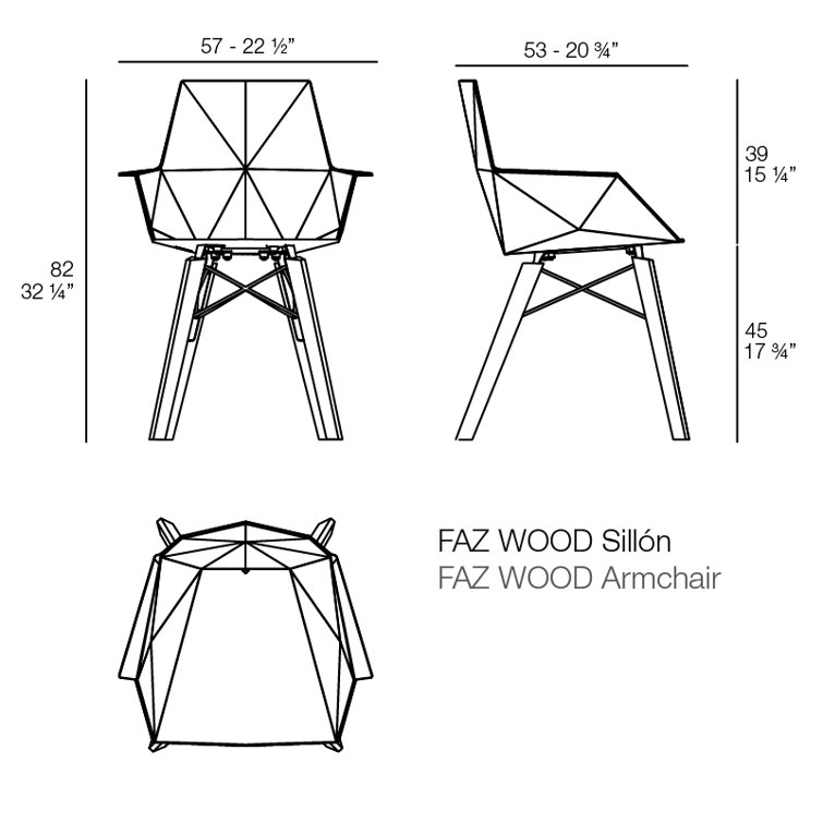 Ecru Polypropylene and Beech Wood Dining Chair