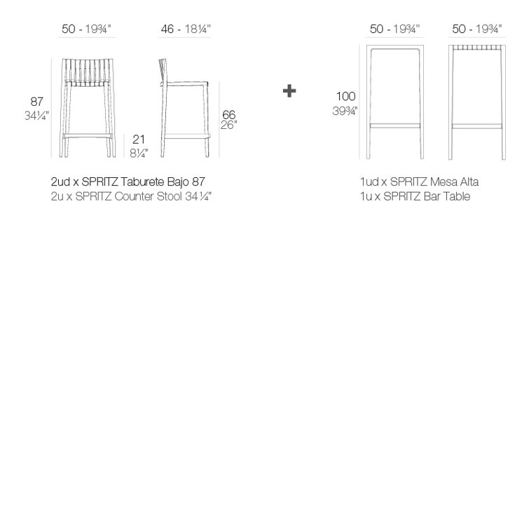 Ecru Plastic Counter Height Dining Set for Two