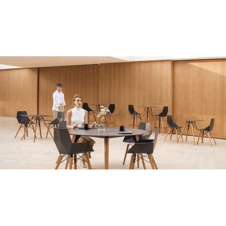 Luna 24.75'' Matte White and Natural Beech Wood Counter Stool