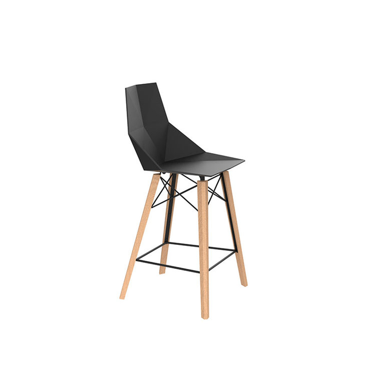 Beechwood Matte Black & Oak 24.75'' Counter Stool Set