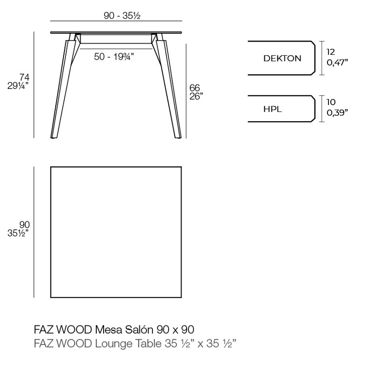 Faz Extendable Square Dining Table with Wood Finish Legs