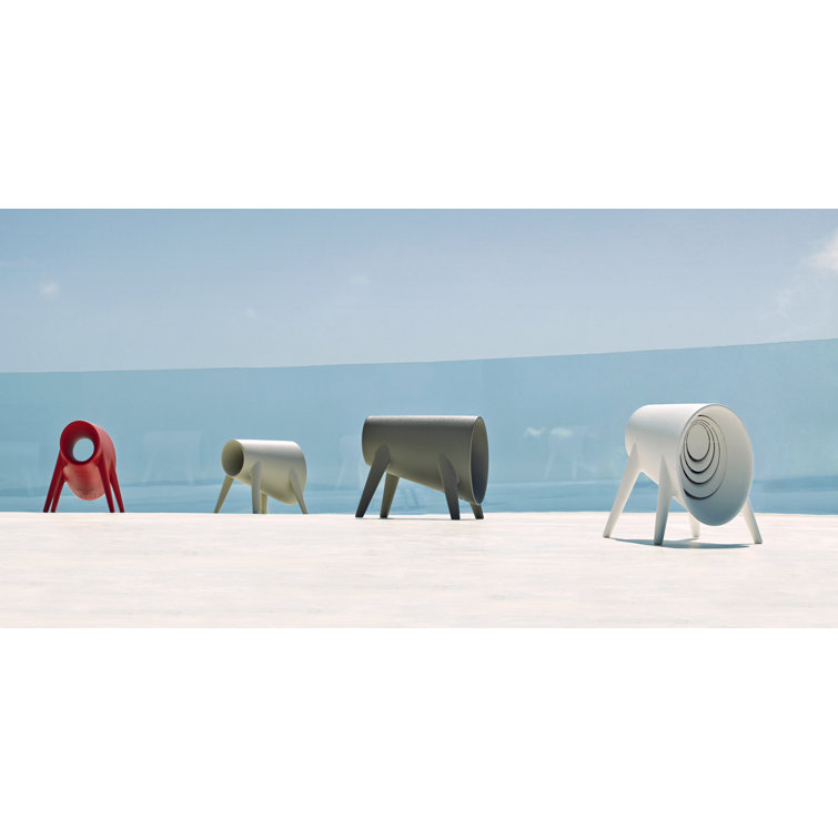 Red Polypropylene Indoor/Outdoor Low Stool