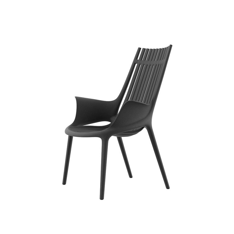 Ibiza Matte Black Stackable Polypropylene Dining Chair