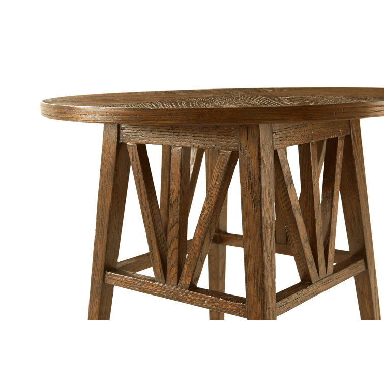 Dusk Oak Round Geometric Pattern Side Table