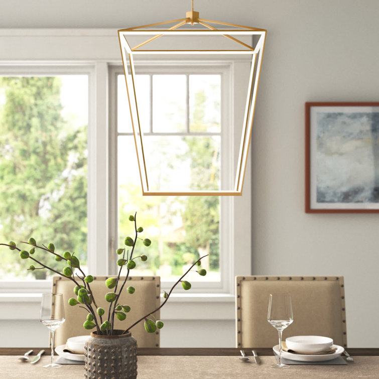 Park Avenue 17'' Gold LED Cage Lantern Chandelier