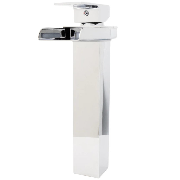 Chrome Single-Hole Single-Handle Bathroom Faucet with Brass Handle