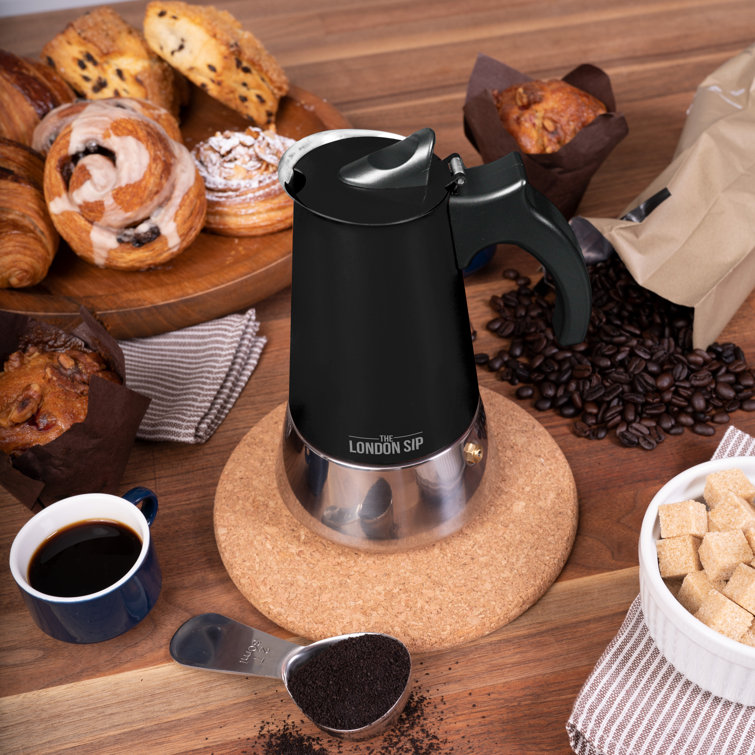Copper and Stainless Steel 6-Cup Stovetop Espresso Maker