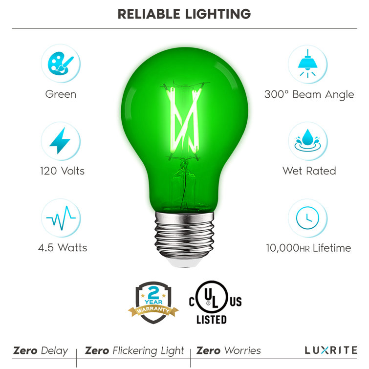 Green LED Edison Screw-in Decorative Light Bulbs