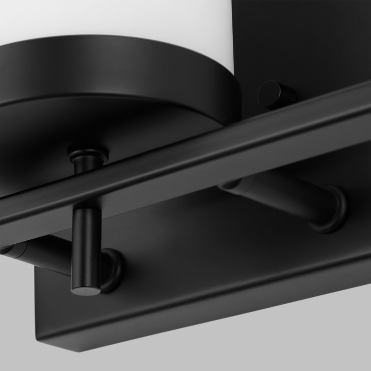 Zire Midnight Black 3-Light Vanity Wall Light with Etched White Glass