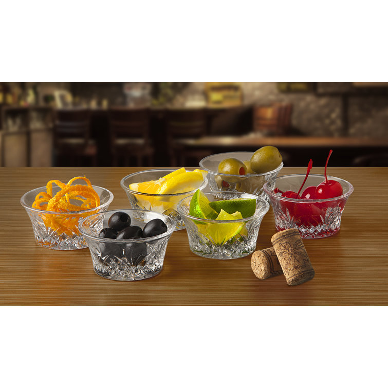 Clear Crystal Glass Traditional Dessert Bowl Set, 6 Pieces