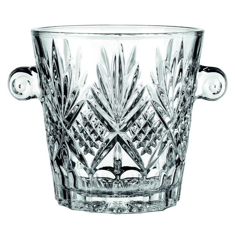 Dublin Crystal and Stainless Steel Bar Tool Set with Ice Bucket