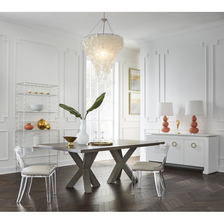 Chateau Smoke Grey Hardwood Double Pedestal Dining Table