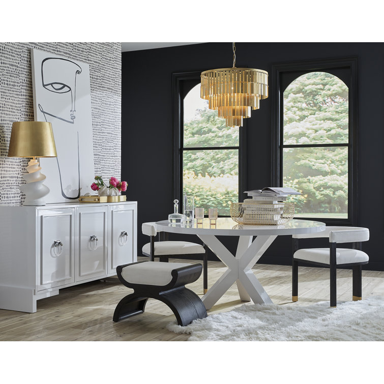 Natural Cerused Oak Round Dining Table for Six