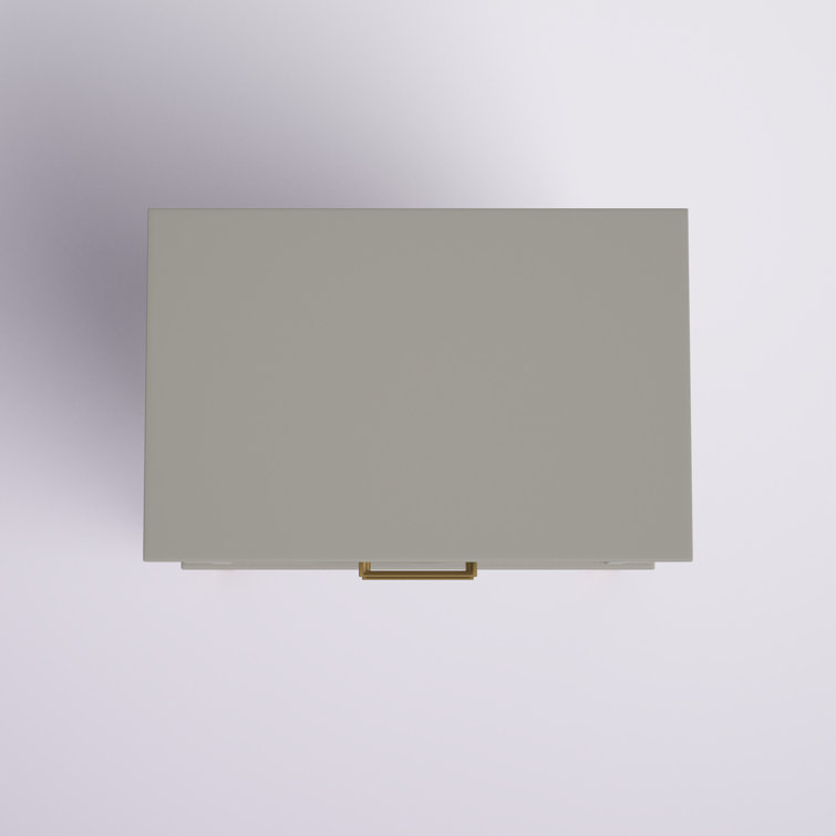 Modern Gray Rectangular Side Table with USB Port and Storage