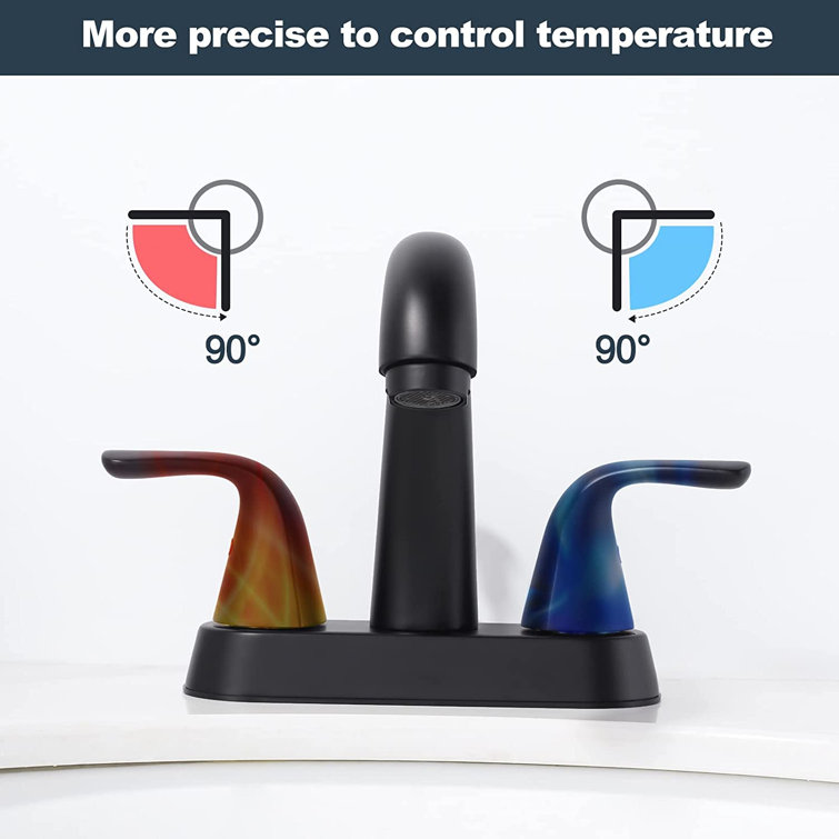 Matte Black Stainless Steel Double Handle Bathroom Faucet