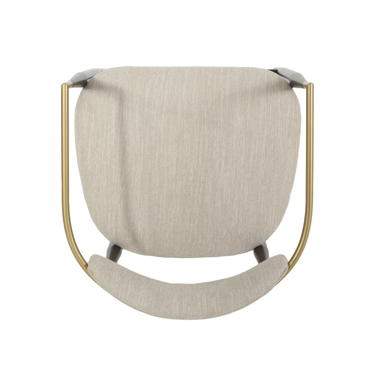 Beige and Black Upholstered Iron 25'' Counter Stools, Set of 2