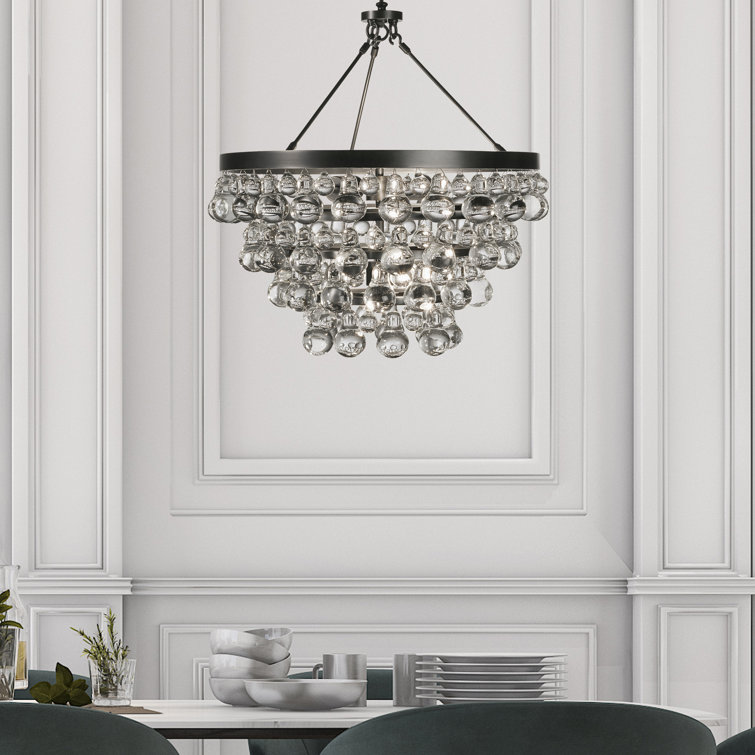 Deep Patina Bronze Crystal Tiered Chandelier