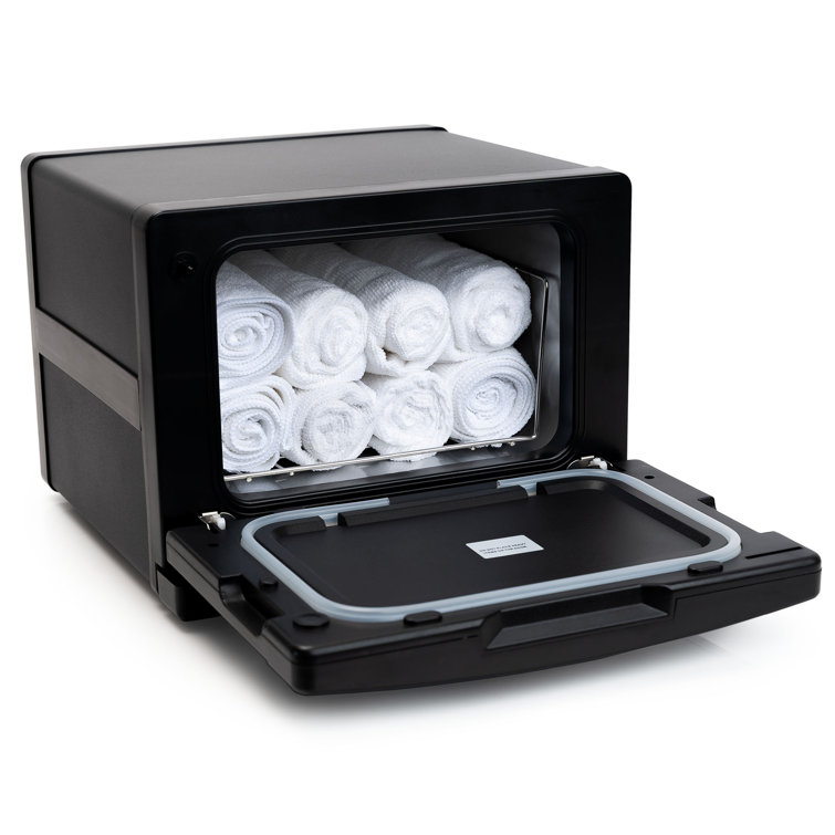 Black Freestanding Flat Panel Towel Warmer with UV Sterilizer