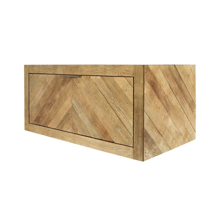 Chardonnay Oak Wall-Mounted Single Bathroom Vanity with Drawer