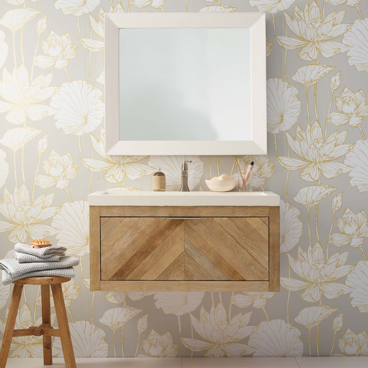 Blanc Oak 36" Wall-Mounted Single Bathroom Vanity