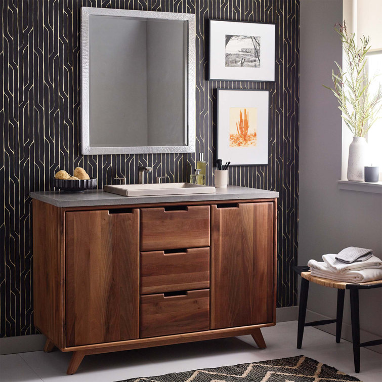 Topanga 48" Walnut Solid Wood Freestanding Bathroom Vanity