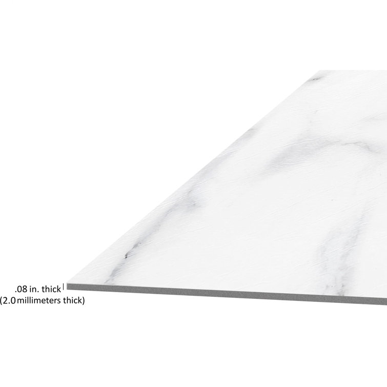 Luxe White 12" x 24" Self-Adhesive Vinyl Floor Tiles