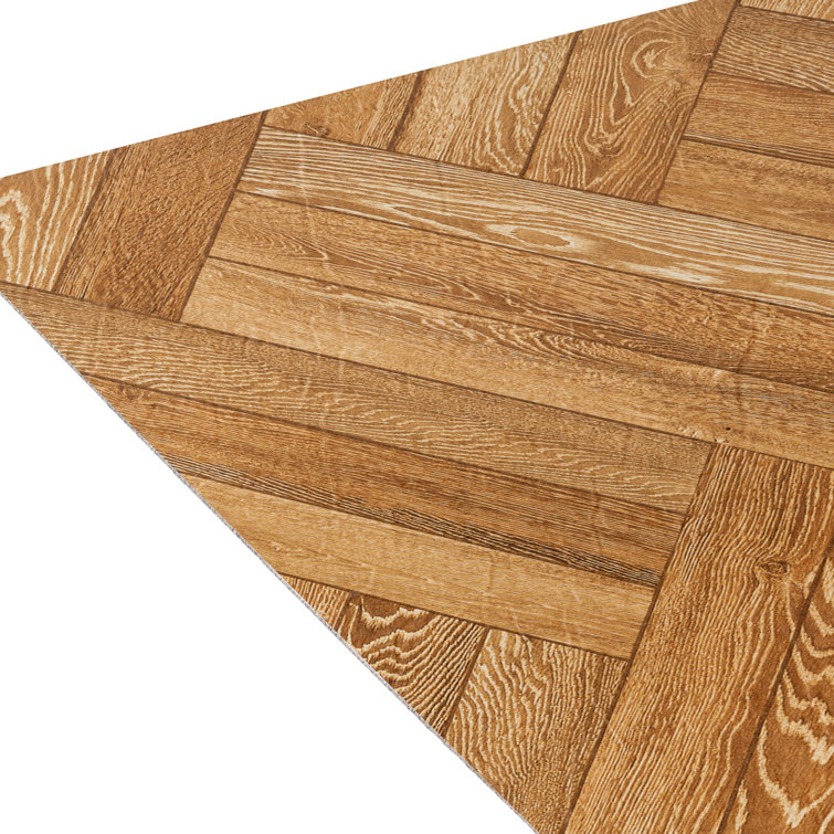 Blonde Herringbone Self-Adhesive Vinyl Floor Tiles, 12" x 12"